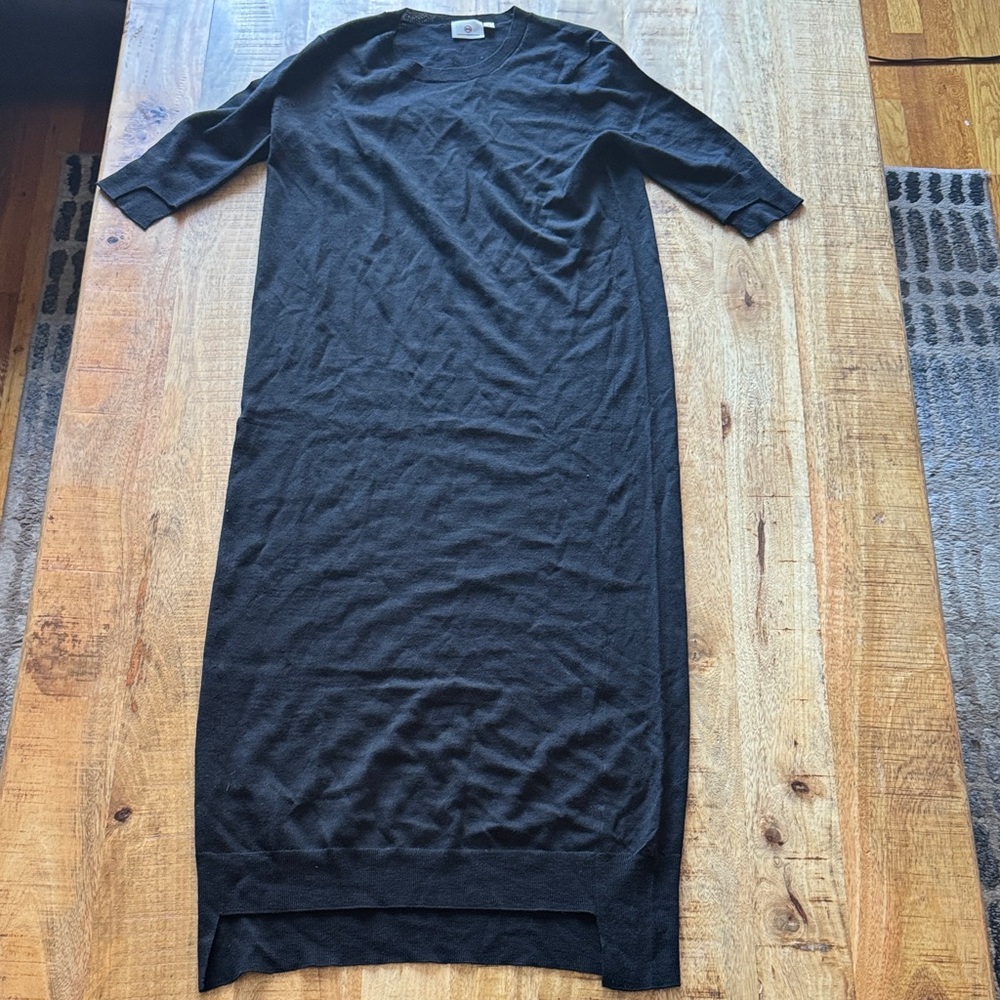AG ADRIANO GOLDSCHMIED 100% Merino wool  Black midi Sleeve Women's maxi Dress